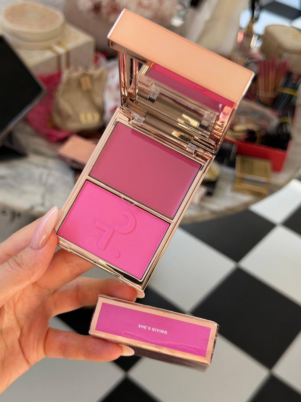 PATRICK TA 
Double Take Crème & Powder Blush Duo - She’s Giving