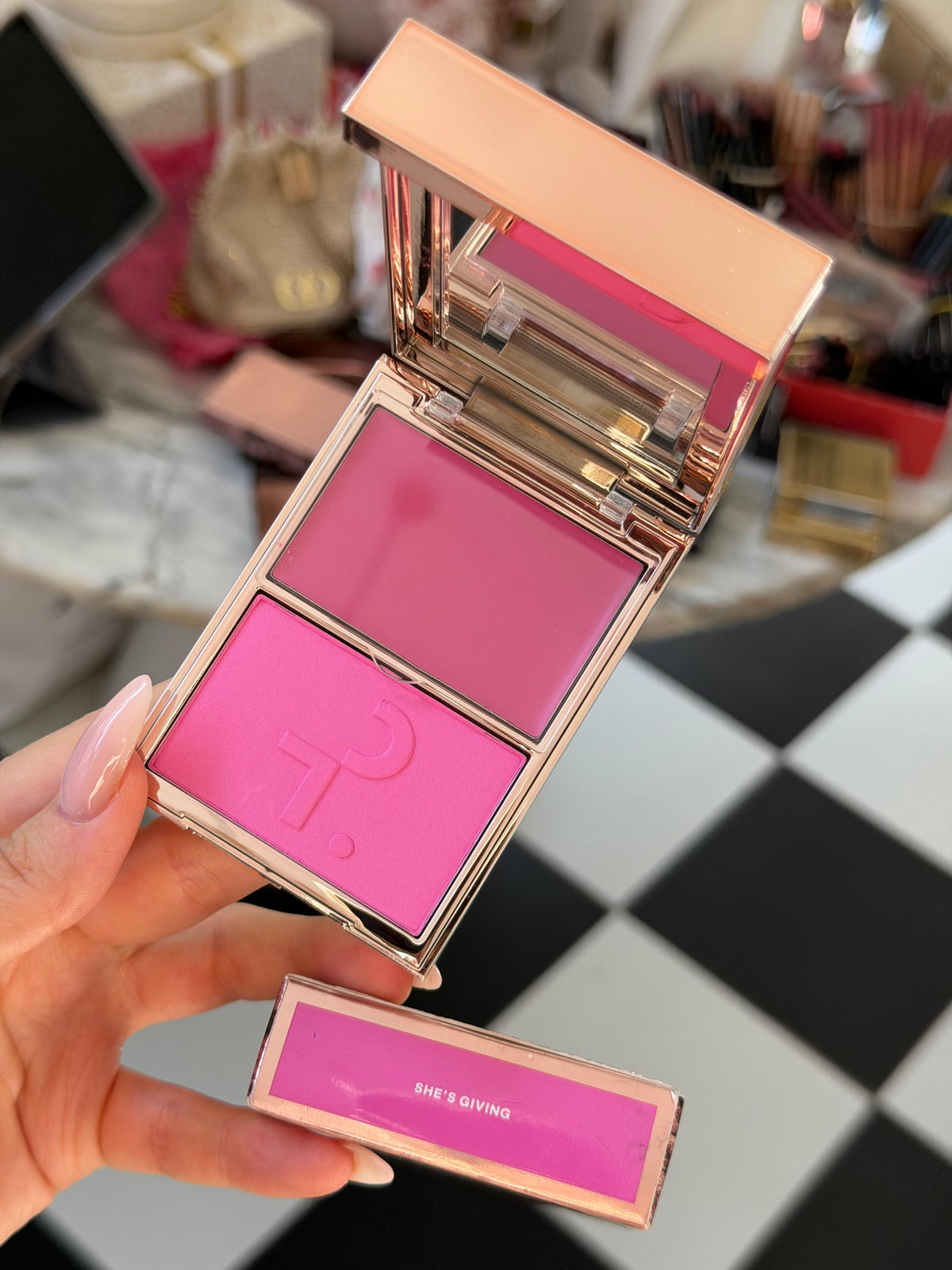 PATRICK TA 
Double Take Crème & Powder Blush Duo - She’s Giving