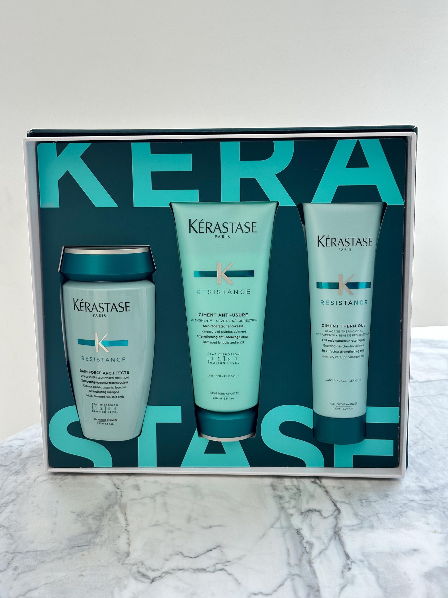 KÉRASTASE Résistance Complete Strengthening Routine Haircare Bundle for Damaged Hair