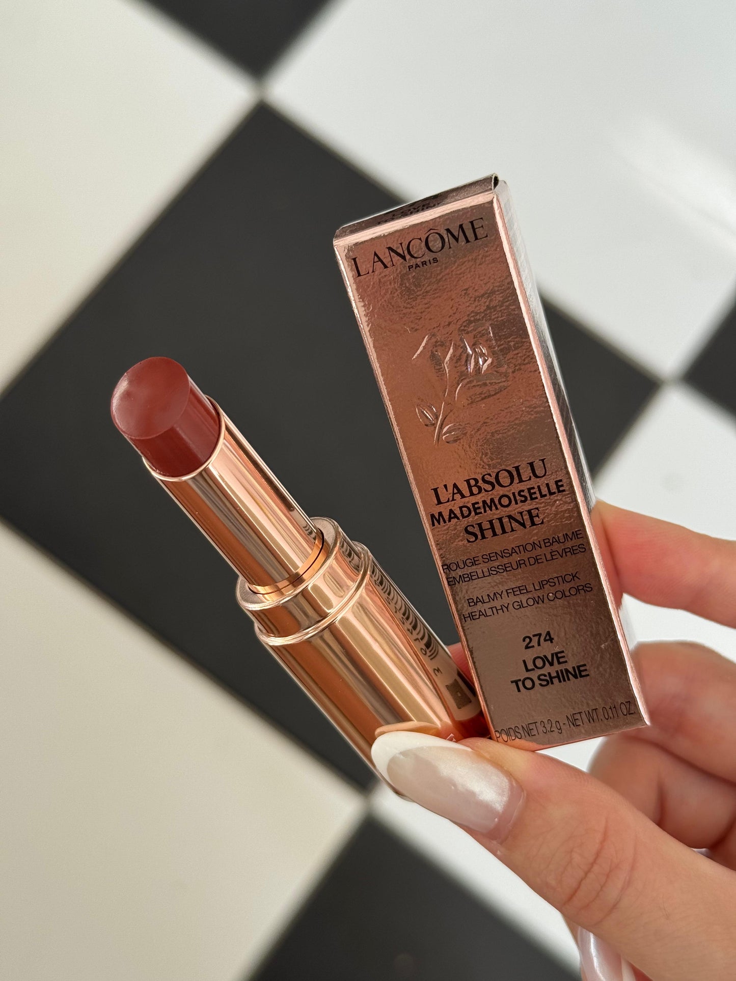 LANCÔME 
L'Absolu Mademoiselle Shine (274)
Balmy Healthy Glow Lipstick