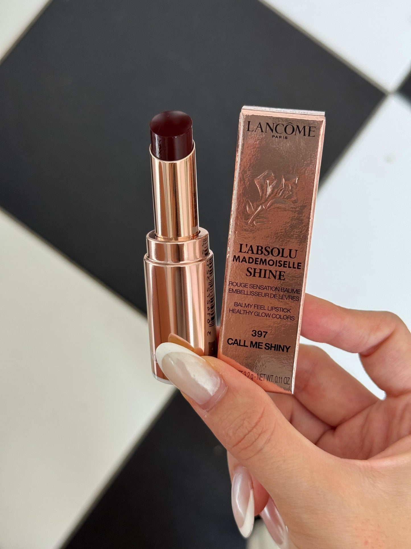 LANCÔME 
L'Absolu Mademoiselle Shine (397)
Balmy Healthy Glow Lipstick