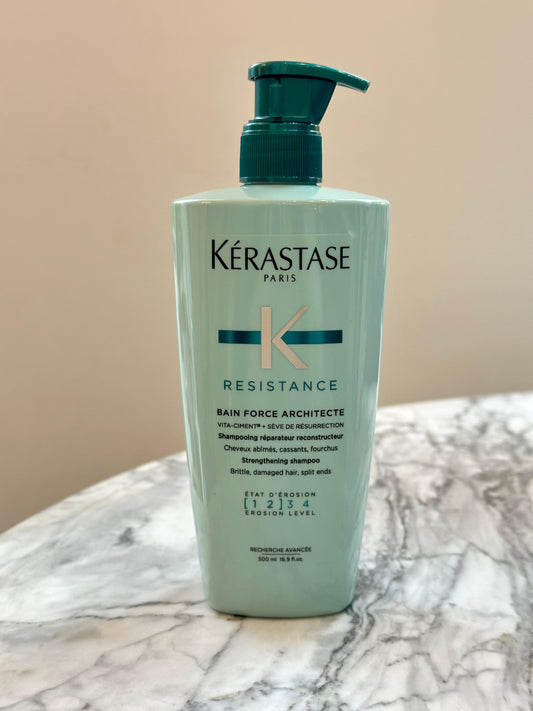 KÉRASTASE 
Resistance Bain Force Architecte Refillable Shampoo 500ml For Damaged Hair