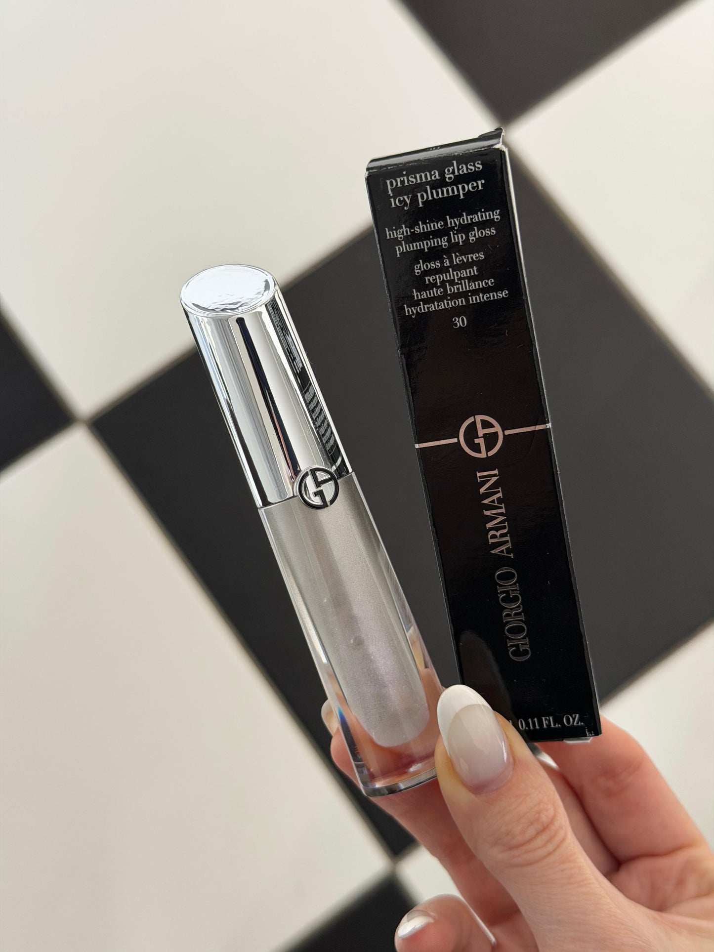 ARMANI Prisma Glass Icy Plumper - Lip Gloss High-Shine Hydrating (30)