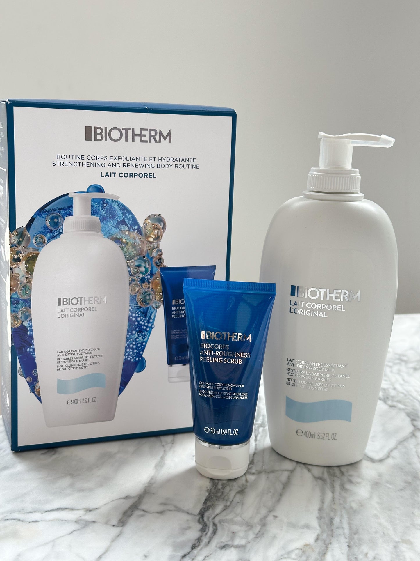BIOTHERM Kit Body Milk 400ml + Biocorps Body Scrub 50ml