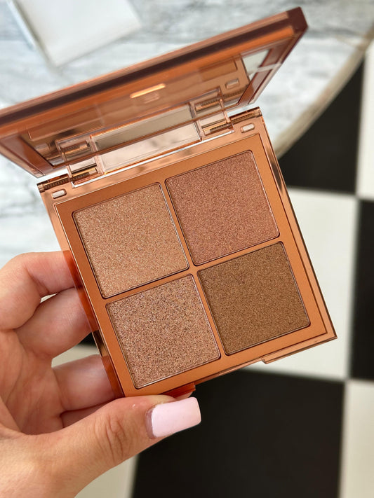 HUDA BEAUTY Mini Glow Obsessions Highlighter Face Palette - For Tanned to Rich Skin Tones