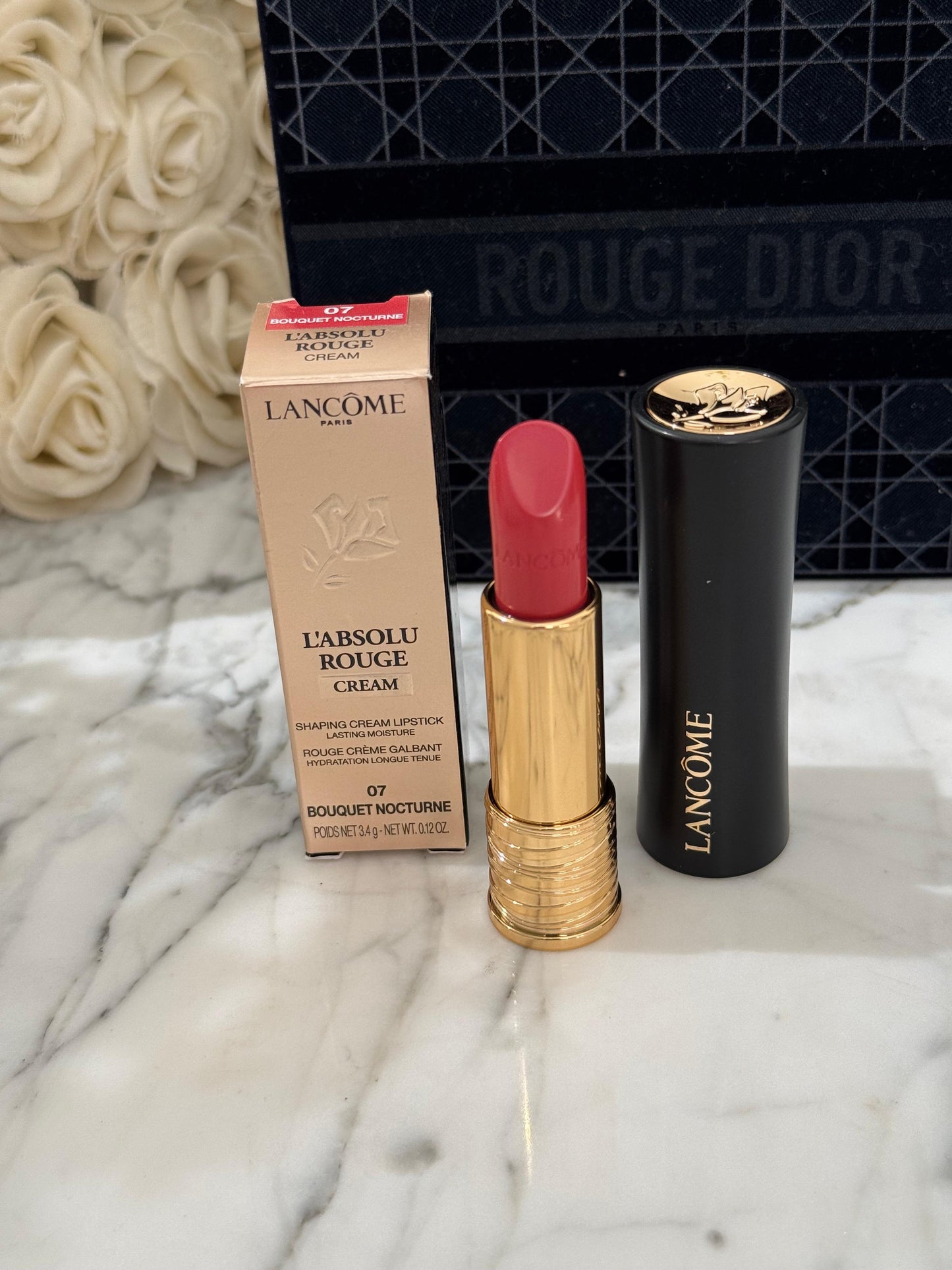LANCÔME 
L'Absolu Rouge Cream Lipstick (07)
Luminous Cream Finish 18H