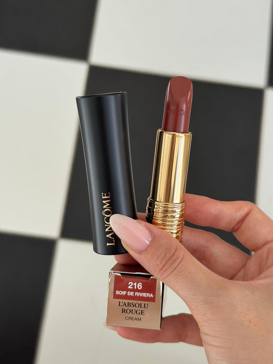 LANCÔME 
L'Absolu Rouge Cream Lipstick (216)
Luminous Cream Finish 18H