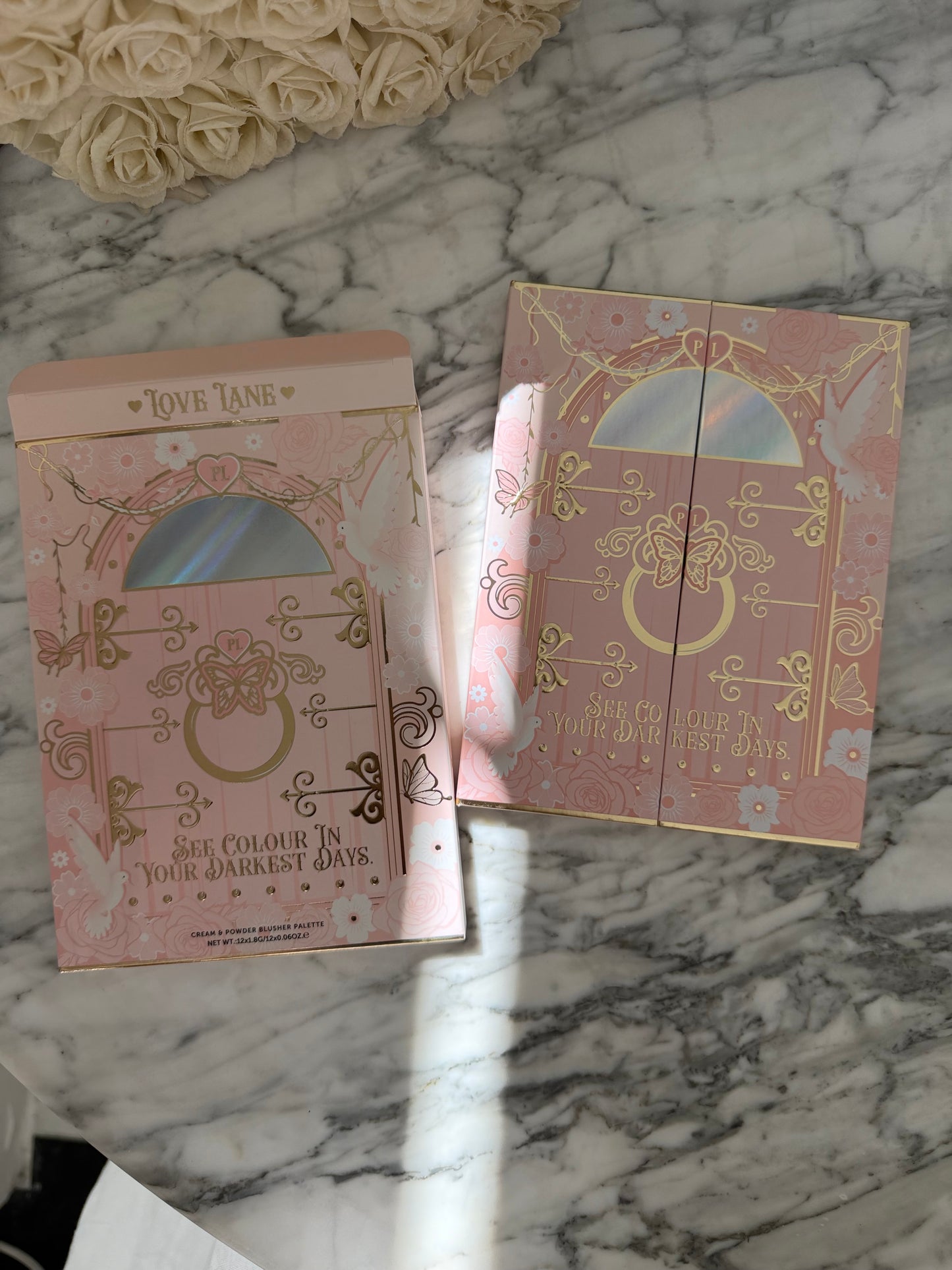 P.LOUISE Love Lane 
See Color In Your Darkest Days Cream & Powder Blusher Palette