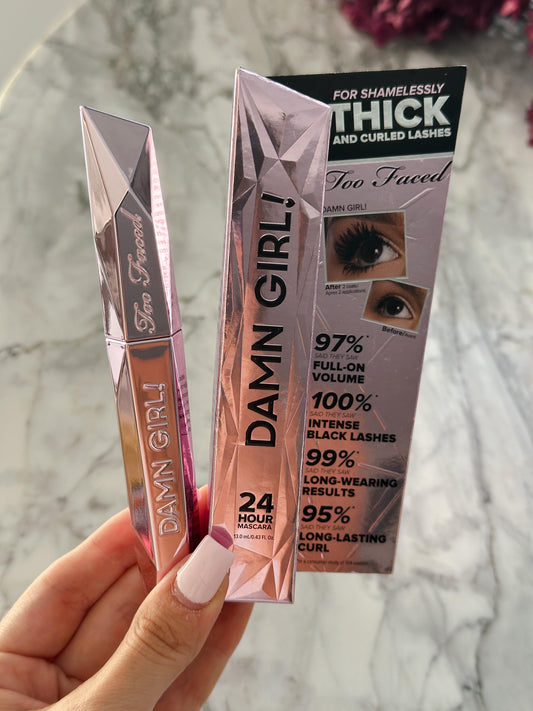TOO FACED Damn Girl! 24-Hour Mascara
Shocking Volume, Outrageous Curl, Shameless Thickness