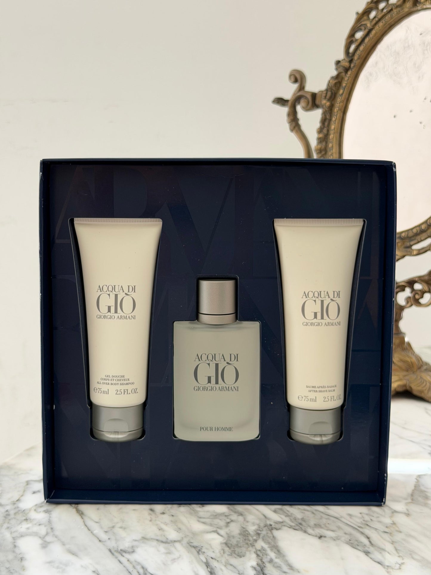 ARMANI Acqua di Giò Gift Set 50ml EDT + 75ml Shower Gel + 75ml Aftershave Balm