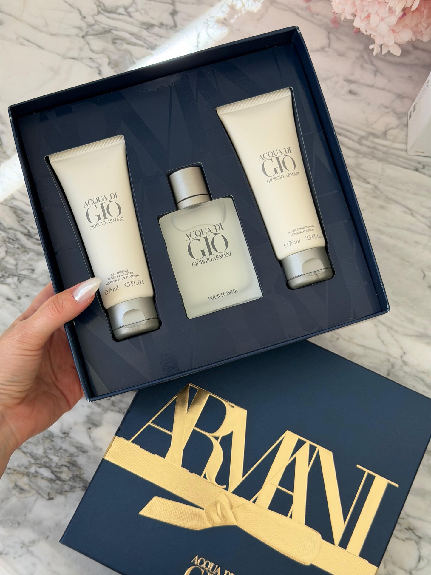 ARMANI Acqua di Giò Gift Set 50ml EDT + 75ml Shower Gel + 75ml Aftershave Balm