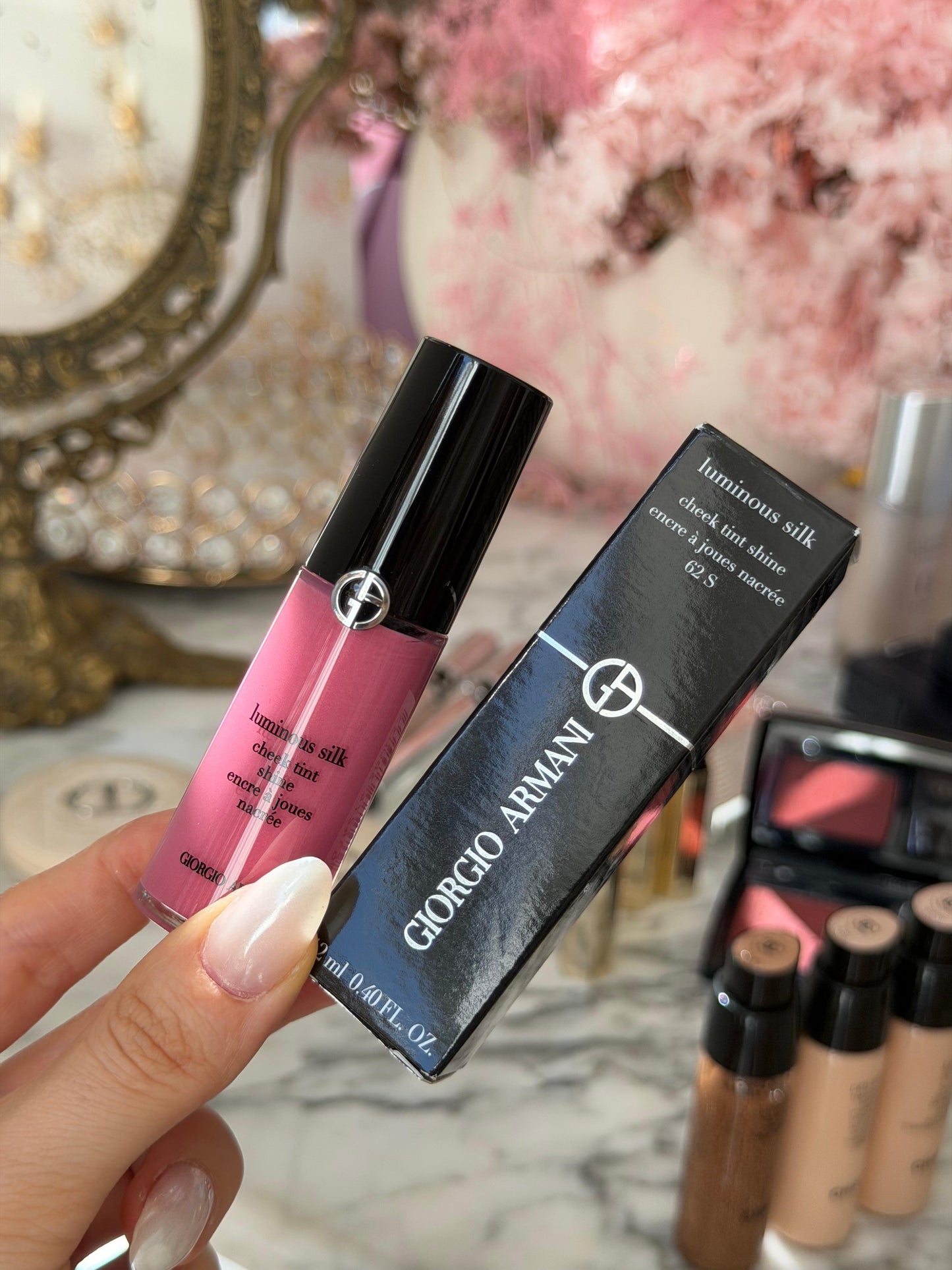 ARMANI Luminous Silk Cheek Tint - 
Skin-Fusing Liquid Blush (62S)