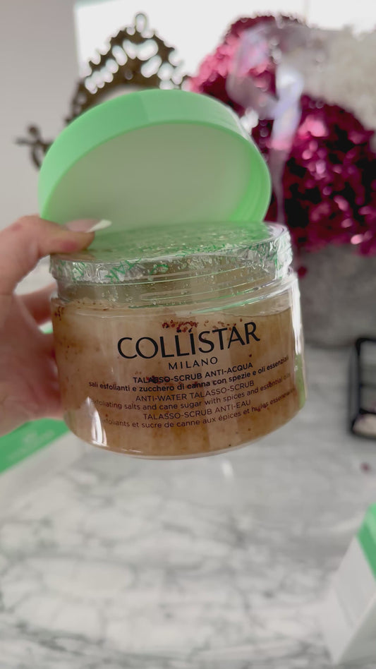 COLLISTAR
Anti-Water Talasso-Scrub
Exfoliating Salts And Cane Sugar With Spices And Essential Oils